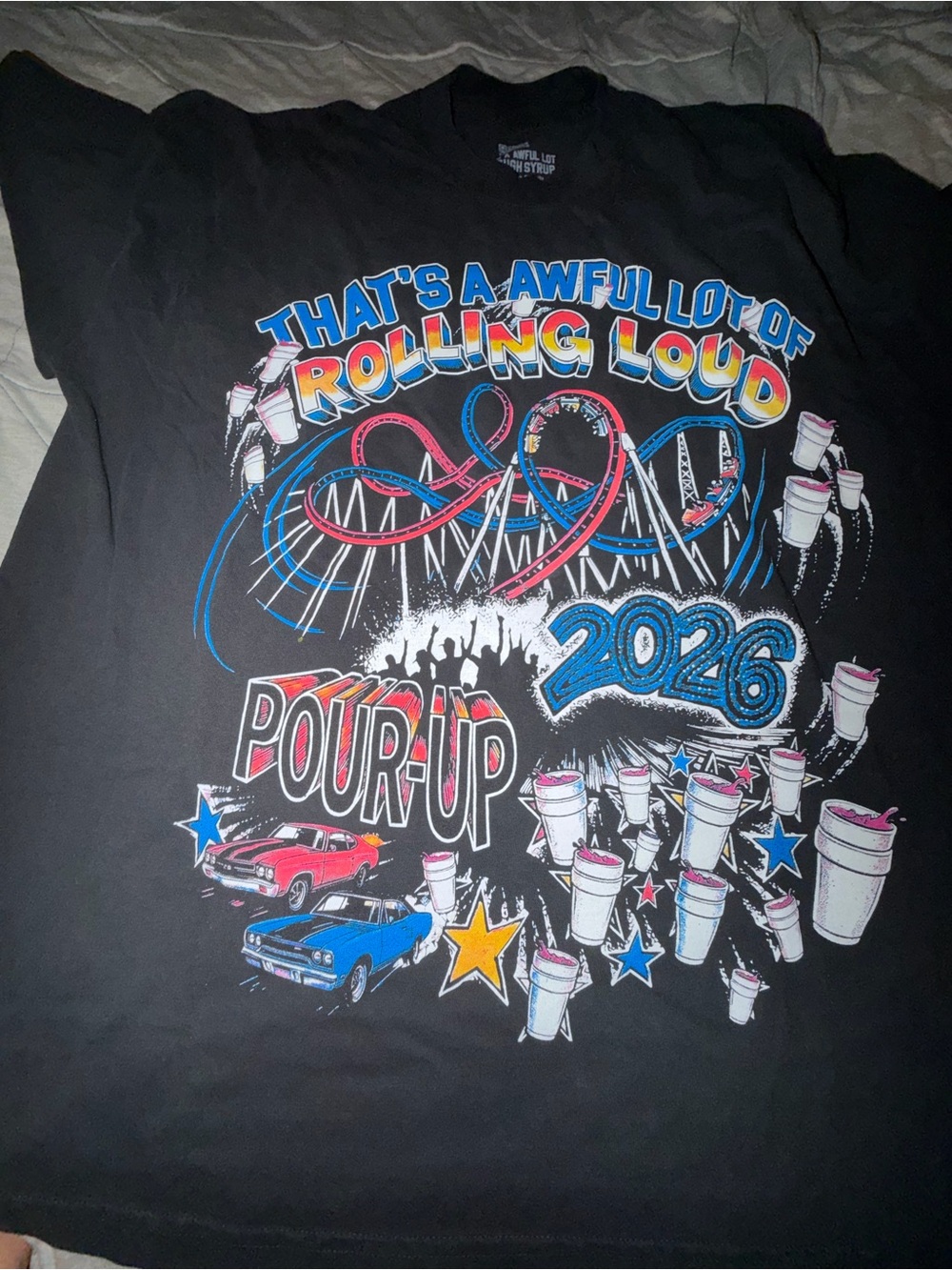 That’s A Awful Lot of Cough Syrup x Rolling Loud 2026 XL T- SHIRT BRAND NEW